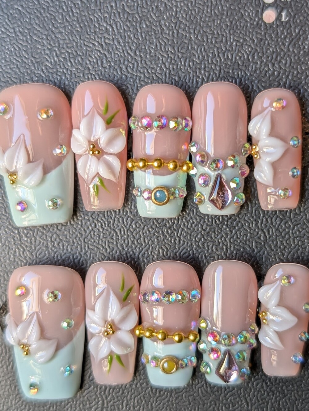 ❤️ 10pc Handmade Coffin Square Press-On Premium Nails Size: Large 2.5 #21